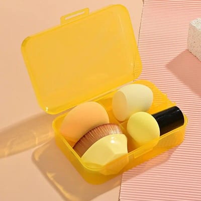 4-delige foundation make-up kwasten Cosmetische bladerdeegset Zachte spons Gezichtsmake-uptool