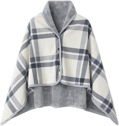 Dames Poncho, Warme Wintercape, Gebreide Cape Cardigan, Multifunctionele Fleece Deken voor Vrouwen