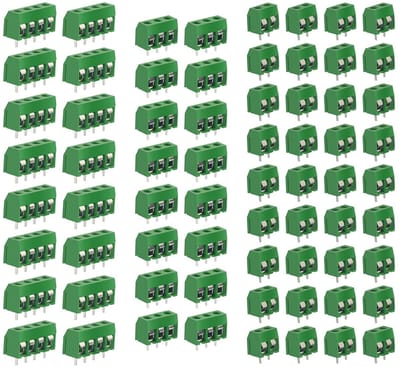 150 Stuks Groene 2/3/4 Pin PCB Montage Schroef, 5mm Terminal Blok Schroef Klem Connector met Gele Schroevendraaier voor Arduino Projecten en Elektronica
