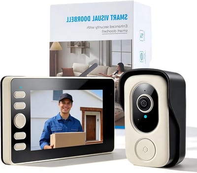 Draadloze Videodeurbel met Camera - Zwart - 4,3 Inch - IP65 Waterdicht en Nachtzicht - Voor Thuisgebruik
