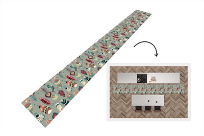 Keukenloper - Keukenmat - Tieners - Veren - Patronen - 400x50 cm - Keuken vloerkleed