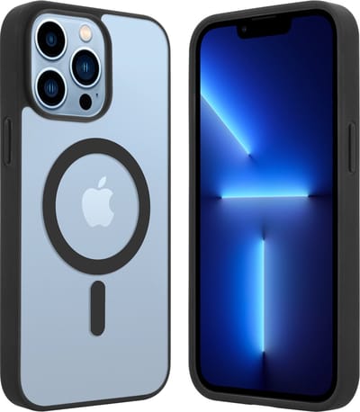 ShieldCase telefoonhoesje geschikt voor Apple iPhone 13 Pro Max Magneet hoesje transparant gekleurde rand - zwart - Shockproof backcover hoesje - Hardcase hoesje - Siliconen hard case hoesje met Magneet ondersteuning