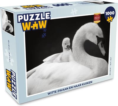 Puzzel Witte zwaan en haar kuiken - Legpuzzel - Puzzel 1000 stukjes volwassenen