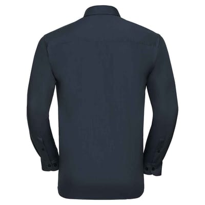 Russell Collection Heren Klassiek Polycotton Overhemd Met Lange Mouwen (Franse marine)