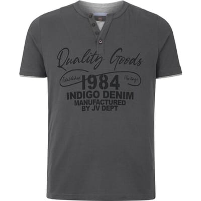 Jan Vanderstorm herren T-Shirt - 52/54 - grijs - Plus Size