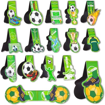 Voetbalthema magnetische boekenleggers - Set van 15