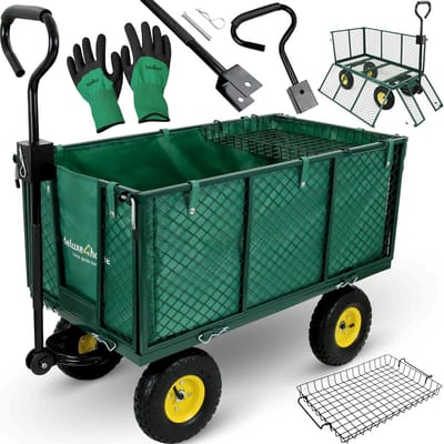 Robuuste Transportwagen - Gereedschapswagen Tuinwagen - Zwaar Materiaal Vervoeren - Inklapbaar 550 kg Belastbaar