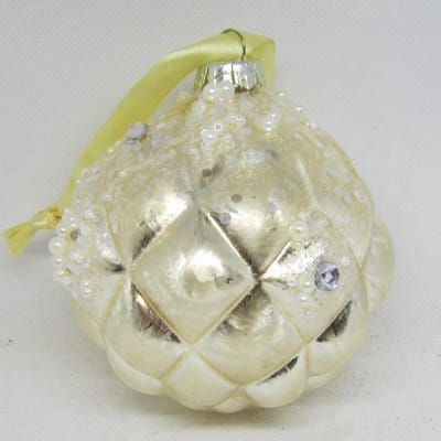 ZoeZo Design - 14 stuks - Kerstbal - licht goud - groot - , pailletten - Ø 9 cm - Glas