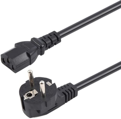 Euro plug voedingskabel - Stroomkabel C13 stekker - 1,5 meter - 10A/250V - voor PC, Computer, Monitor, Printer en Scanner - zwart