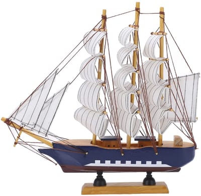 Dailygoods- Zeilboot Houten Decoratie - Mediterrane Stijl - Unieke Structuur - Duurzaam Grenenhout - Vintage Gevoel - Ideale Handgemaakte Decoratie - Scheepsmodel