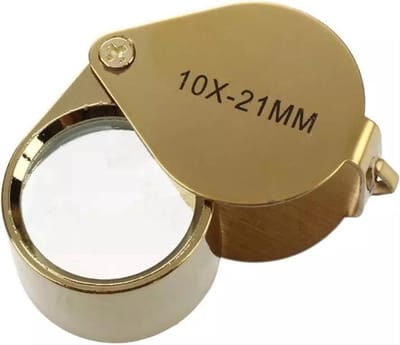 CHPN - Loep - Juweliersloep - Mini loep - Mini vergrootglas - Juwelier - 10x21MM - Goudkleurig - Inschuifbaar - Zakformaat - Universeel