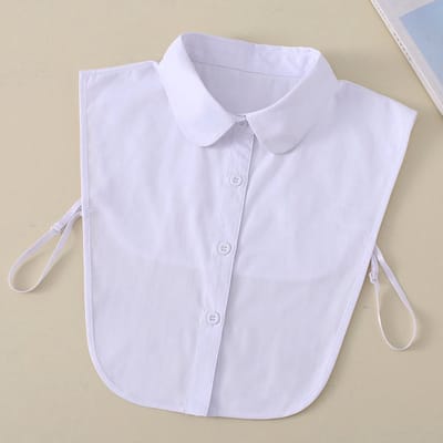Jonyx - Blousekraag - Los kraagje - Nepkraag - Rond - Onder kleding - Katoen - Wit