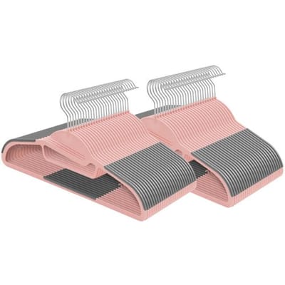 Ochama set van 50 kledinghangers, slanke kunststof hangers met 360° draaibare roestbestendige haak en U-vormige opening voor eenvoudig verwijderen van