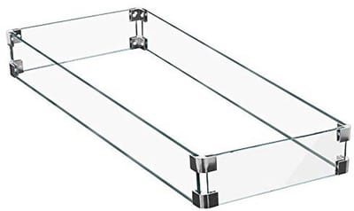 Rechthoekig Helder Glas Windscherm voor Vuurkorf 28" X 14"