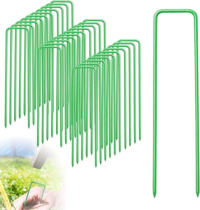 Set van 30 Grondankers, U-vormige Spijkers van 15 cm, Anti-roest Fixatie voor Tuin, Camping en Schutting