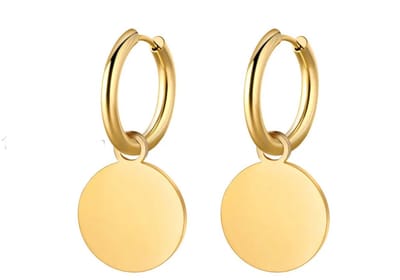 Akyol - Oorhangers – Goudkleurig oorbellen - stainless steel oorbellen - munt oorbel - oorbellen voor kerst - oorbel - oorbellen - Goudenkleurig hang oorbellen – oorbellen