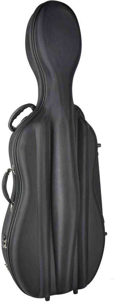 Leonardo CC-144-BK cellokoffer 4/4 gevormd zwart met slot en 2 riemen