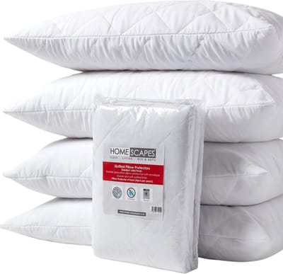 Homescapes set van 4 gewatteerde kussenbeschermers – 50x75 cm – hypoallergeen