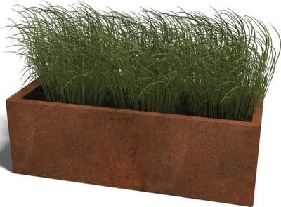 Cortenstaal plantenbak - Rechthoek - 120x50x40cm - Roestkleur - Zonder bodem - MySteel