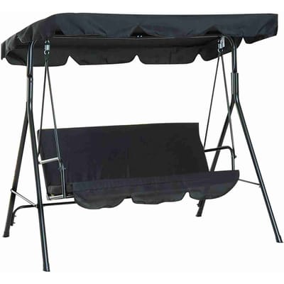 Housse supérieure de siège de balançoire imperméable Extérieur Imperméable Durable Anti-poussière Protecteur Noir Black