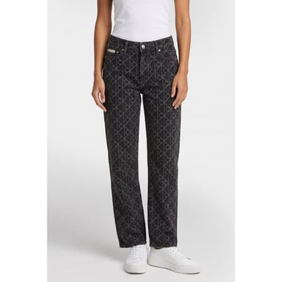 Calvin Klein Signature 90s Straight Jean Black Emblem Taglia: W26 | Pantaloni Outlet | Donna | Nero
