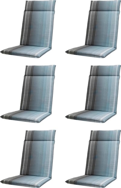 Madison - Tuinkussen - Hoge Rug - 6 st - Stef Grey - 120x50cm - Grijs