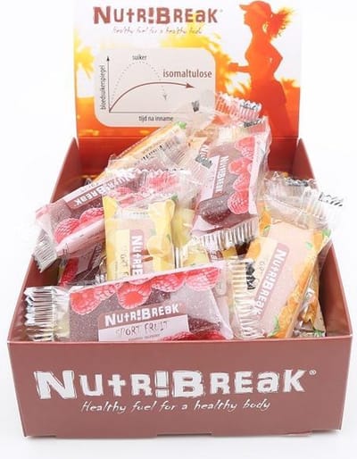 Nutr!Break Sport Fruit MIX 30x25g - de ultieme sportreep - langdurige energie met isomaltulose - 100% vegan
