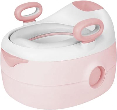 Toiletpotje - Leertoilet Peuter - Zindelijkheidstraining - Realistisch Spoelgeluid - 34 x 39 x 27 cm - Roze