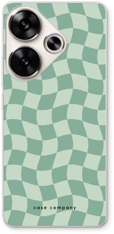 Case Company® - Hoesje geschikt voor Xiaomi Poco F6 hoesje - Grid Groen - Soft Cover Telefoonhoesje - Bescherming aan alle Kanten en Schermrand