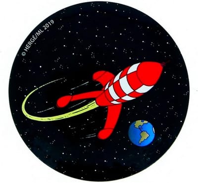 Magneet Kuifje - Kuifje en de raket naar de maan - 5,5cm
