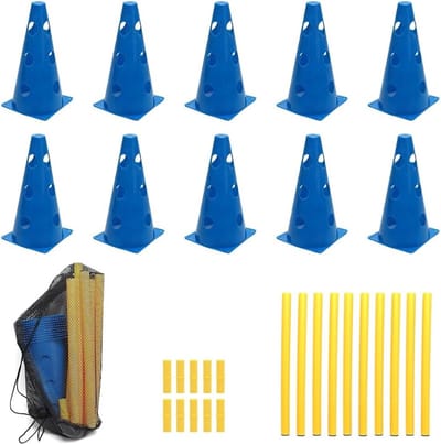 Obstakels set voor honden en paarden, agility training, cavaletti stangen voor behendigheid, 23 cm hoog, 8 stangen van 80 cm lang, ideaal voor sport en spel