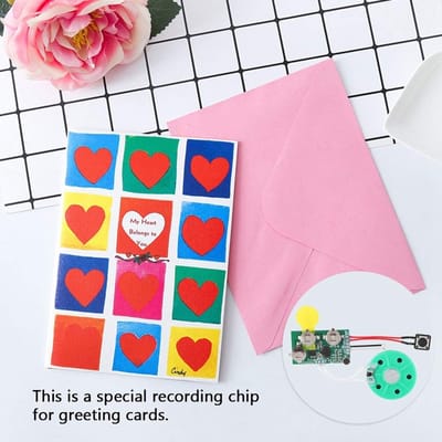 Dailygoods - Writable sound card - DIY muziek module - Perfect voor zelfgemaakte wenskaarten - Groen - Spreekmodule - Geschikt voor cadeauverpakkingen...
