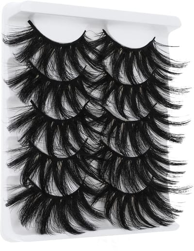 Dailygoods- Valse Wimpers Dramatische 25 mm - 5 Paar - Kunstvezel - Wispy/Dik - Make-upgereedschap - Extra Lang