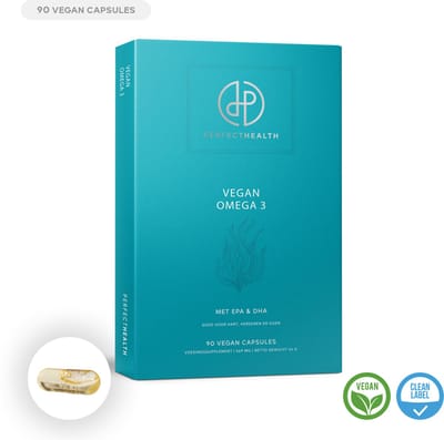 Perfect Health Vegan Omega-3 Algenolie 1000 mg - Hoge Dosering DHA & EPA - 30 Capsules - Goed voor Hart, Hersenen & Ogen