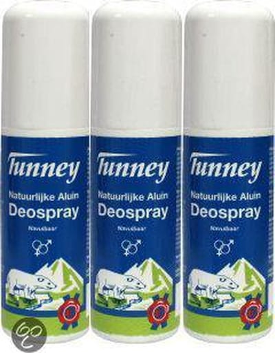 Tunney - Deodorant Vapo - 100 ml. - Navulbaar - Voordeelverpakking - 3 stuks!