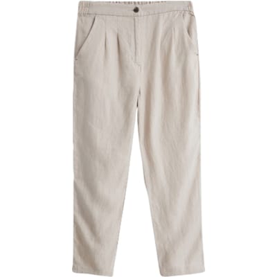 White Stuff Maddie 7/8 Linen Trouser  Grey Maat: 12 REGULAR | Tailored Broeken Outlet | Dames | Beige