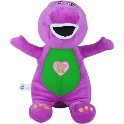 25/30cm Peluche Dinosaure Barney Jouet en Peluche Animal Musical Monstre Dinosaure Poupée d'Horreur Oreiller en Peluche pour Cadeaux d'Anniversaire Garçons purple