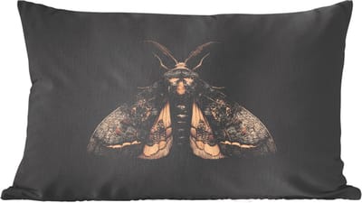 Sierkussens - Kussentjes Woonkamer - 60x40 cm - Mot - Bladachtig - Grijs