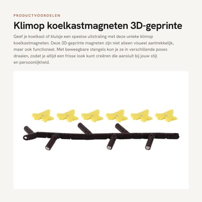 Dailygoods- Koelkastmagneten 3D-geprint - Grappige Magneten - Beweegbare Stengels - Decoratie voor Koelkast/Whiteboard - Afmetingen 20 cm - Speelse Presentatie