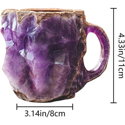 Mineraal Kristal Koffiemokken Nieuwigheid Koffiemokken Kristallen Koffiemok Natuurlijke Agaat Kristal Decoratieve Mok Melk Drank Koffiemok 400ml gray