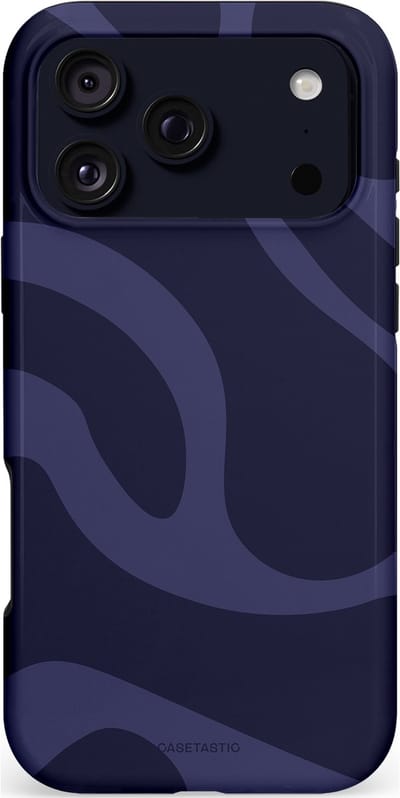 Casetastic hoesje geschikt voor Apple iPhone 17 Pro Max - MagSafe - Dubbellaagse bescherming - Diepzee Marine Golven - Fashion Case - Donkerblauw