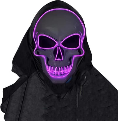 SOUTHSKY LED Masker Lichtgevende Schedel Maskers Full Face Neon Lights Blinker 3 Modi voor Halloween Kostuum Cosplay Party