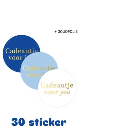 30x sticker - blauw - cadeautje voor jou - leuk inpakken - Sluitstickers - cadeausticker