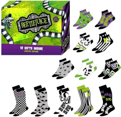 Beetlejuice - Sokken in Cadeau Box - Geschenk Verpakking - 12 paar - Maat 40 - 46