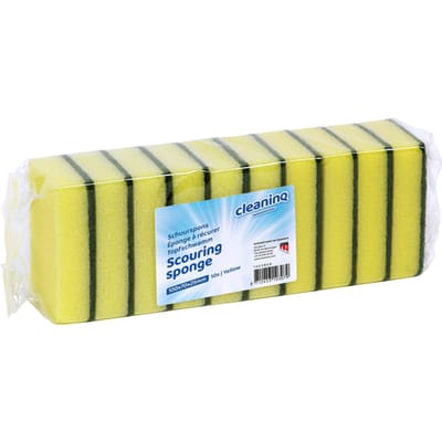 Schuurspons Cleaninq geel/groen 100x70x25mm 10 stuks