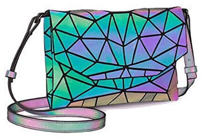 Holografische Geometrische Lichtgevende Boodschappentas voor Dames