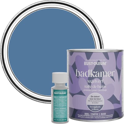 Rust-Oleum Blauw Badkamer Tegelverf Hoogglans - Zijdeblauw 750ml