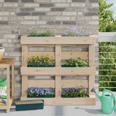 vidaXL Bloembakken voor Euro-pallets 12 st Groen 36 x 13,5 x 9,5 cm