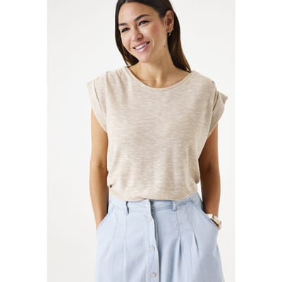 Garcia Ladies T-shirt Ss Beige Stone Taglia: XS | Maglie Sportivi Outlet | Donna | Marrone