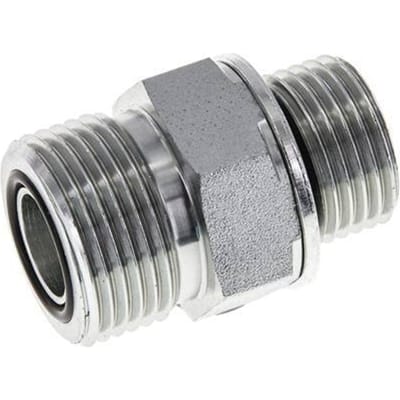 UNS 1''-14 x G 1/2'' Verzinkt Stalen Borstnippel ORFS 400 Bar - Hydrauliek - FL2S-M-EZE-100U-012G-O